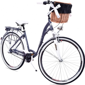 Rower Miejski Damski NEEXT MODENA 28" Aluminiowy 3 biegi  Shimano GRAFITOWO BIAŁY