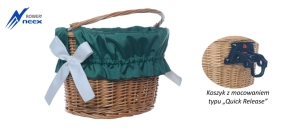 Koszyk wiklinowy rowerowy na CLICK z wkładem mat