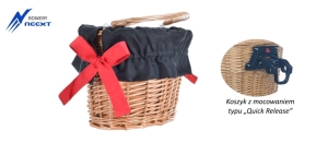 Koszyk wiklinowy rowerowy na CLICK z wkładem mat 