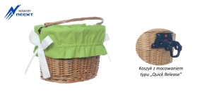Koszyk wiklinowy rowerowy na CLICK z wkładem mat