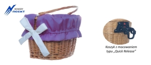 Koszyk wiklinowy rowerowy na CLICK z wkładem mat