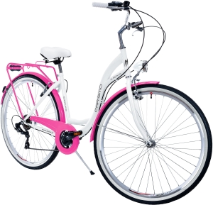 Rower Miejski Damski NEEXT GRACJA 28" 7 biegów Shimano BIAŁO  RÓŻOWY