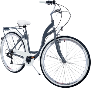 Rower Miejski Damski NEEXT GRACJA 28" 7 biegów Shimano GRAFITOWO BIAŁY