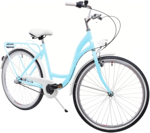 Rower Miejski Damski NEEXT GRACJA 26" Aluminiowy 3 biegów Shimano BŁĘKITNO  BIAŁY