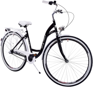 Rower Miejski NEEXT LADY BLACK 28" 3 biegi Czarno Biały