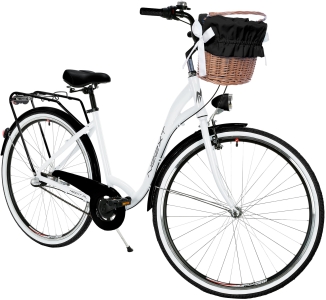 Rower Miejski Damski NEEXT GRACJA 28" ALU 3 biegi Shimano BIAŁO CZARNY