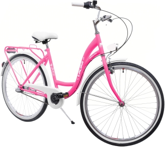 Miejski Damski NEEXT LAURA 26" 3 biegowy Shimano RÓŻOWO  BIAŁY