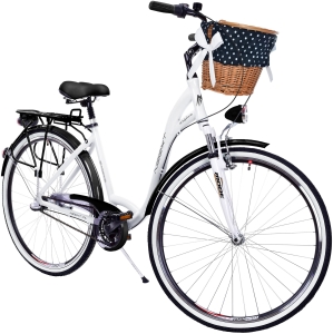 Rower Miejski Damski NEEXT MODENA 28" Aluminiowy 3 biegi Shimano  BIAŁO CZARNY