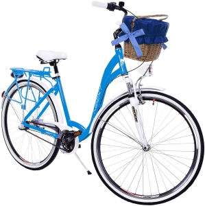 Rower Miejski Damski NEEXT MODENA 28" Aluminiowy 3 biegi  Shimano NIEBIESKO BIAŁY