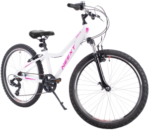 Rower Junior NEEXT ACTION JR 24 cale MTB 6-biegów Aluminiowy Lekki SHIMANO LILIOWY prezent na komunię