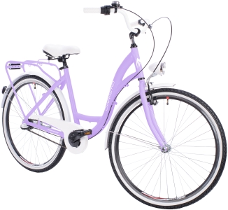 Rower Miejski Damski NEEXT GRACJA 26" Aluminiowy 3 biegowy Shimano LILIOWO BIAŁY na komunię