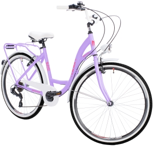 Rower Miejski Damski NEEXT LAURA 26" Aluminiowy 7 biegowy Damka Shimano LILIOWO BIAŁY na prezent