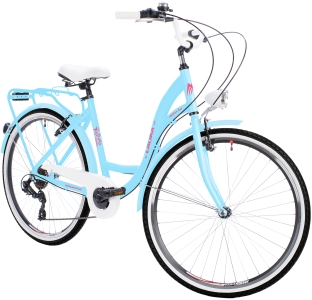 Rower Miejski Damski NEEXT LAURA 26" Aluminiowy 7 biegowy Damka Shimano BŁĘKITNY na prezent